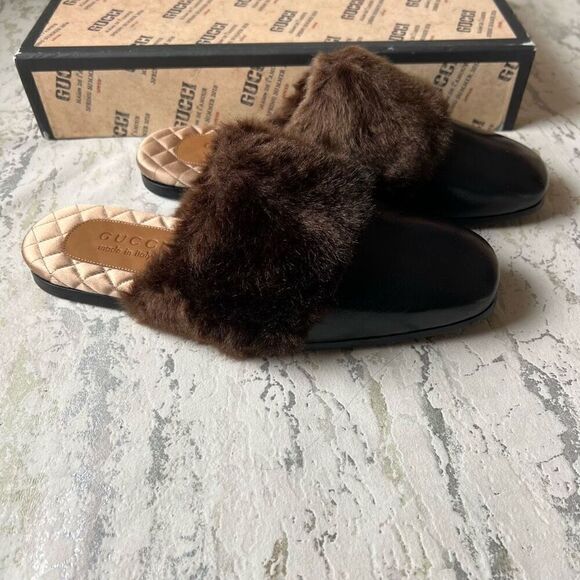 Gucci S/S 2018 Faux Fur Trim Mule Slide Slipper M6 / W8 main image 11
